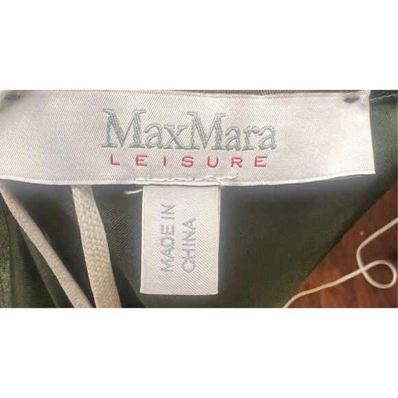 Max Mara Leisure Talete Satin Scoopneck Midi-Dress in Dark Green NWT Size 10 - Picture 5 of 9